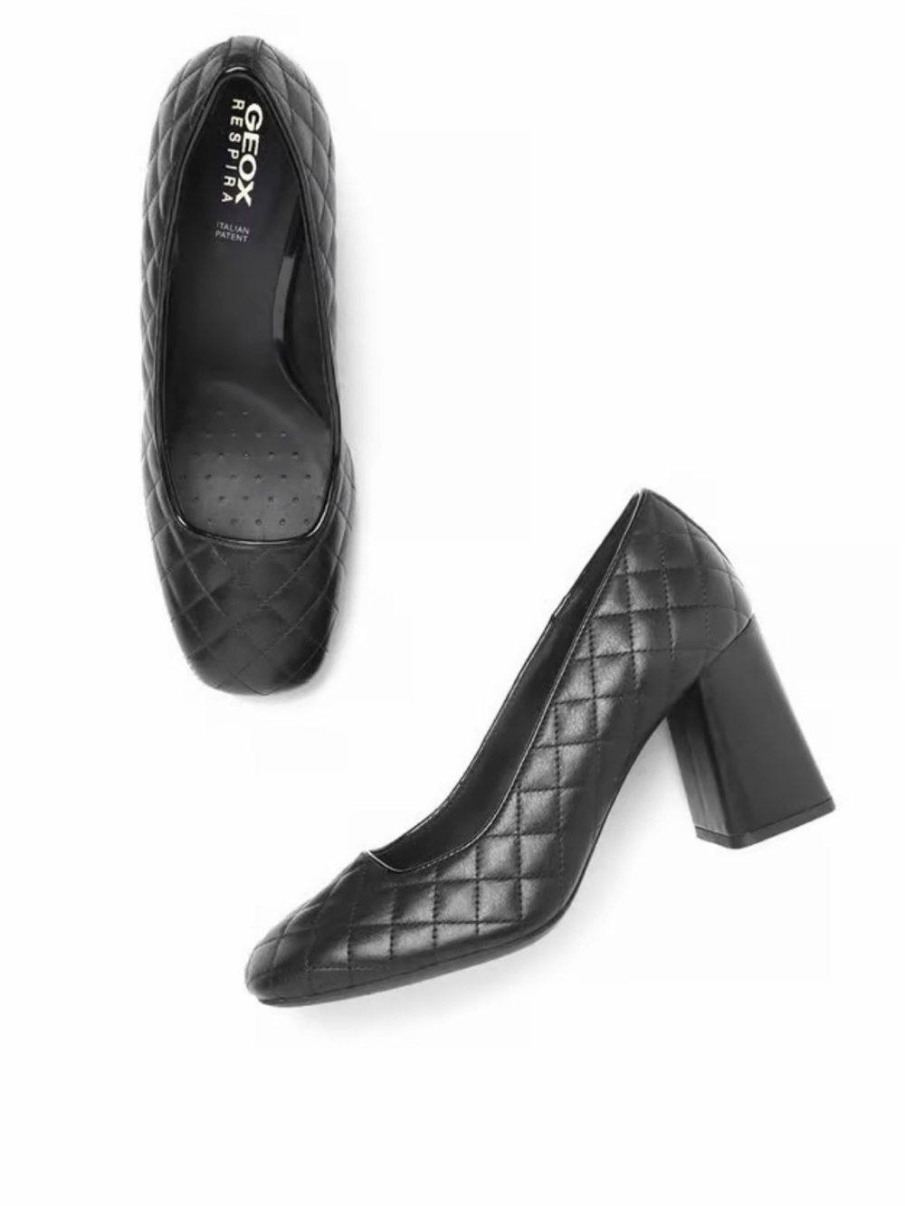 Geox Selya Quilted Heels in Black US 9 NWOT